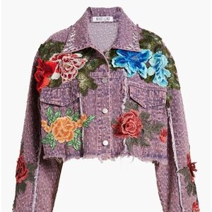 Nordstrom Multicolor Embroidered Jean Jacket